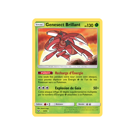 Genesect Brillant 09/73 : Joyau Brillant rare de l'extension Pokémon Légendes Brillantes