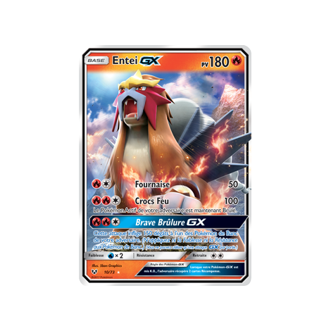 Découvrez Entei, carte Holographique rare GX de la série Légendes Brillantes