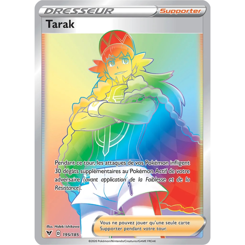 Tarak 195/185 : Joyau Arc-en-ciel rare de l'extension Pokémon Épée et Bouclier Voltage Éclatant