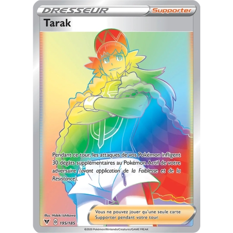 Tarak 195/185 : Joyau Arc-en-ciel rare de l'extension Pokémon Épée et Bouclier Voltage Éclatant