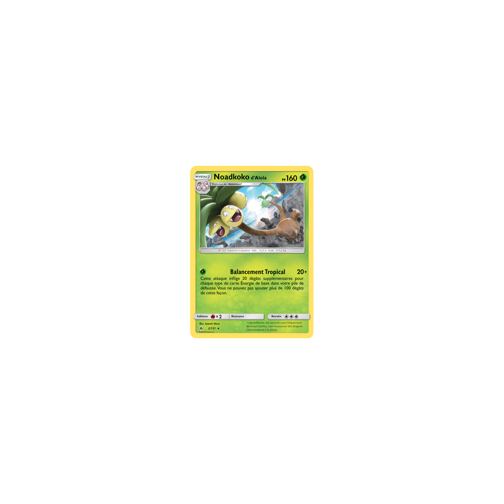 Carte Noadkoko d'Alola - Rare de Pokémon Lumière Interdite 2/131