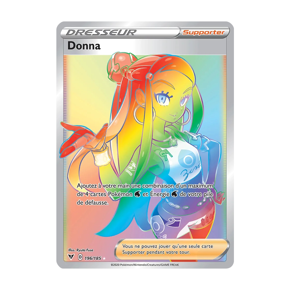 Carte Donna - Arc-en-ciel rare de Pokémon Épée et Bouclier Voltage Éclatant 196/185