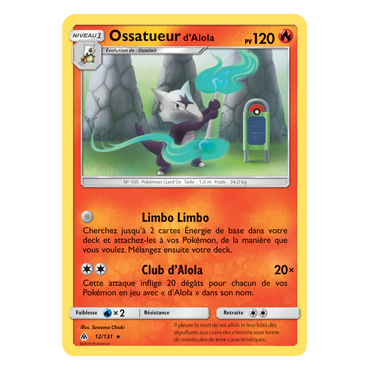 Découvrez Ossatueur d'Alola, carte Rare de la série Lumière Interdite