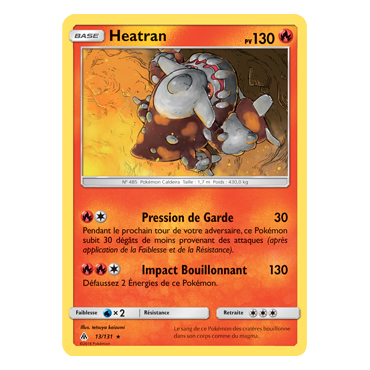 Découvrez Heatran, carte Rare de la série Lumière Interdite