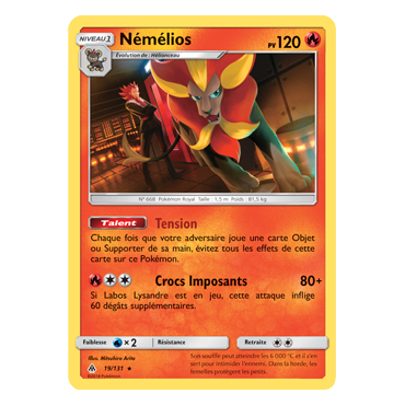 Némélios 19/131 : Joyau Holographique rare de l'extension Pokémon Lumière Interdite