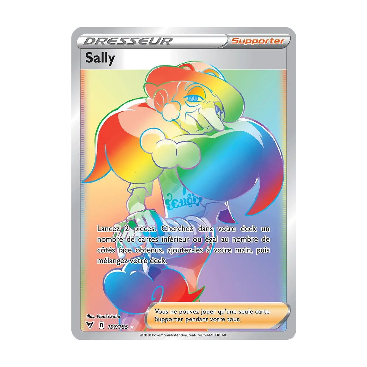 Découvrez Sally, carte Arc-en-ciel rare de la série Épée et Bouclier Voltage Éclatant