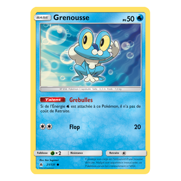 Grenousse 21/131 : Joyau Commune de l'extension Pokémon Lumière Interdite
