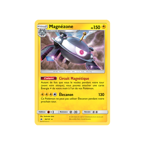 Carte Magnézone - Holographique rare de Pokémon Lumière Interdite 36/131