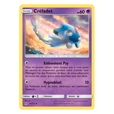 Carte Créfadet - Peu commune de Pokémon Lumière Interdite 43/131