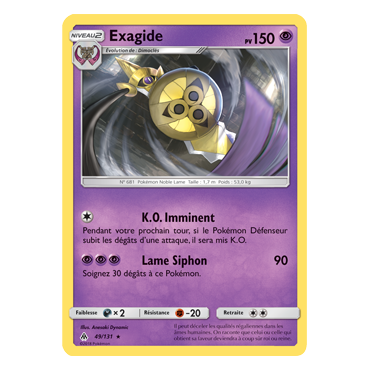 Exagide 49/131 : Joyau Rare de l'extension Pokémon Lumière Interdite
