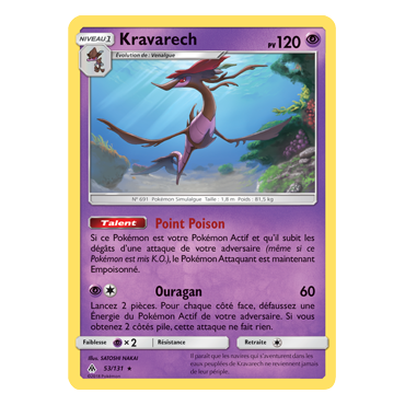Kravarech 53/131 : Joyau Rare de l'extension Pokémon Lumière Interdite