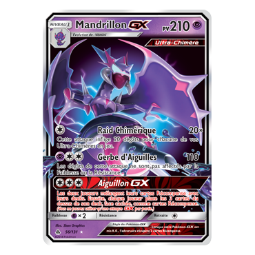 Découvrez Mandrillon, carte Holographique rare GX de la série Lumière Interdite