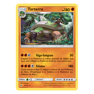 Torterra 58/131 : Joyau Rare de l'extension Pokémon Lumière Interdite