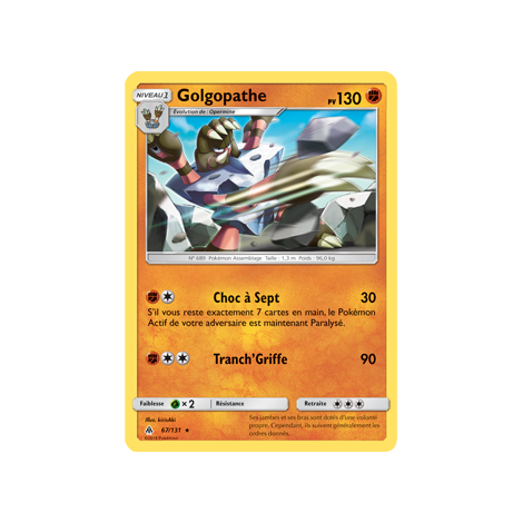 Carte Golgopathe - Rare de Pokémon Lumière Interdite 67/131