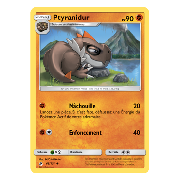 Carte Ptyranidur - Peu commune de Pokémon Lumière Interdite 68/131