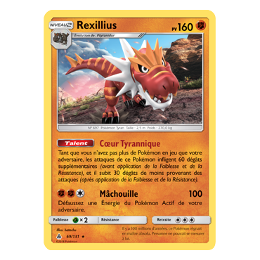 Rexillius 69/131 : Joyau Holographique rare de l'extension Pokémon Lumière Interdite