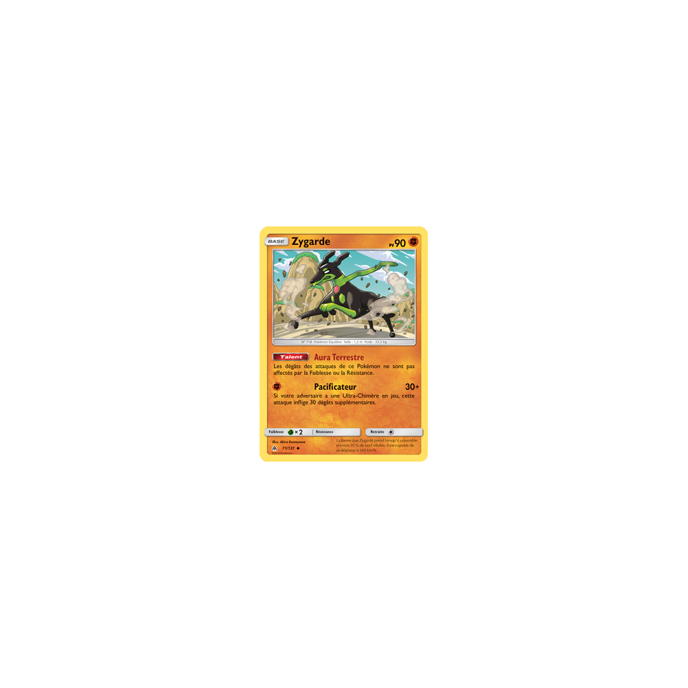 Carte Zygarde - Peu commune de Pokémon Lumière Interdite 71/131