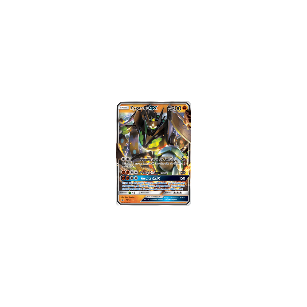 Carte Zygarde - Holographique rare GX de Pokémon Lumière Interdite 73/131