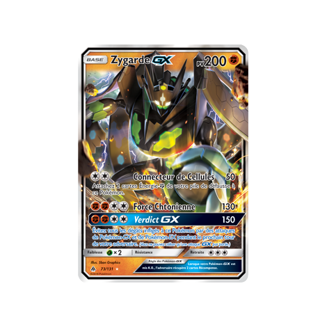 Carte Zygarde - Holographique rare GX de Pokémon Lumière Interdite 73/131