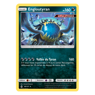 Découvrez Engloutyran, carte Holographique rare de la série Lumière Interdite