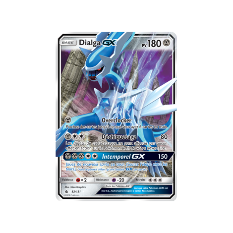 Découvrez Dialga, carte Holographique rare GX de la série Lumière Interdite