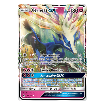 Carte Xerneas - Holographique rare GX de Pokémon Lumière Interdite 90/131