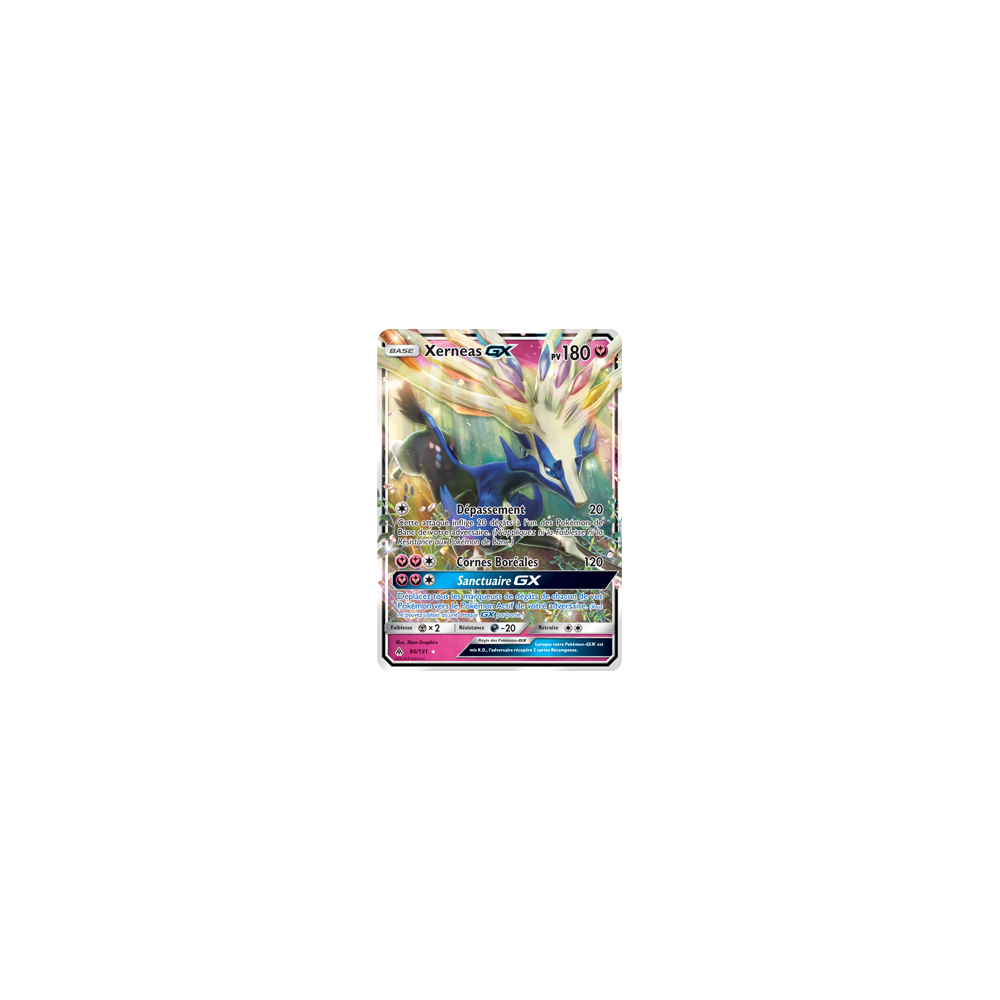 Carte Xerneas - Holographique rare GX de Pokémon Lumière Interdite 90/131