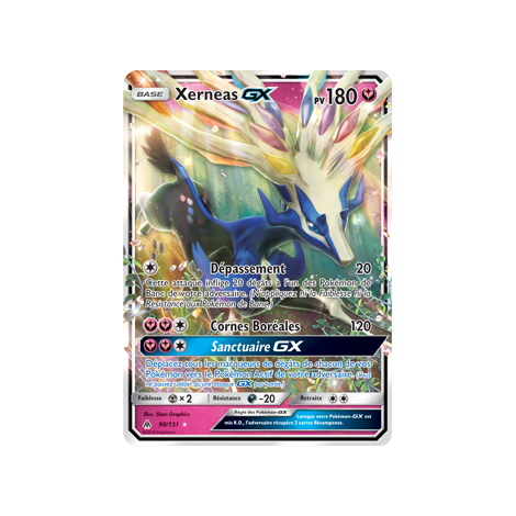 Carte Xerneas - Holographique rare GX de Pokémon Lumière Interdite 90/131