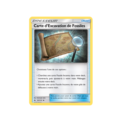 Carte Carte d'Excavation de Fossiles - Peu commune de Pokémon Lumière Interdite 107/131