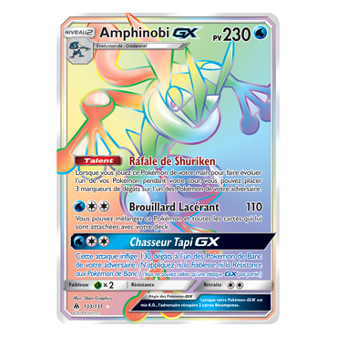 Amphinobi 133/131 : Joyau Arc-en-ciel rare de l'extension Pokémon Lumière Interdite