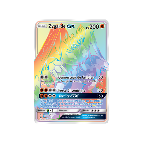 Zygarde 136/131 : Joyau Arc-en-ciel rare de l'extension Pokémon Lumière Interdite