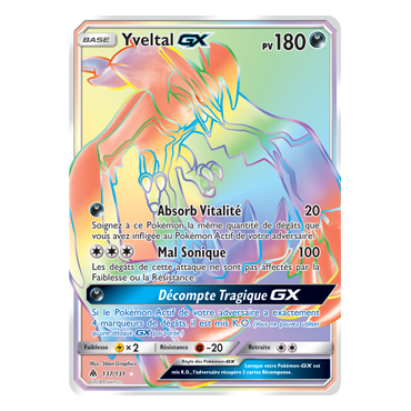 Yveltal 137/131 : Joyau Arc-en-ciel rare de l'extension Pokémon Lumière Interdite