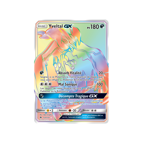 Yveltal 137/131 : Joyau Arc-en-ciel rare de l'extension Pokémon Lumière Interdite