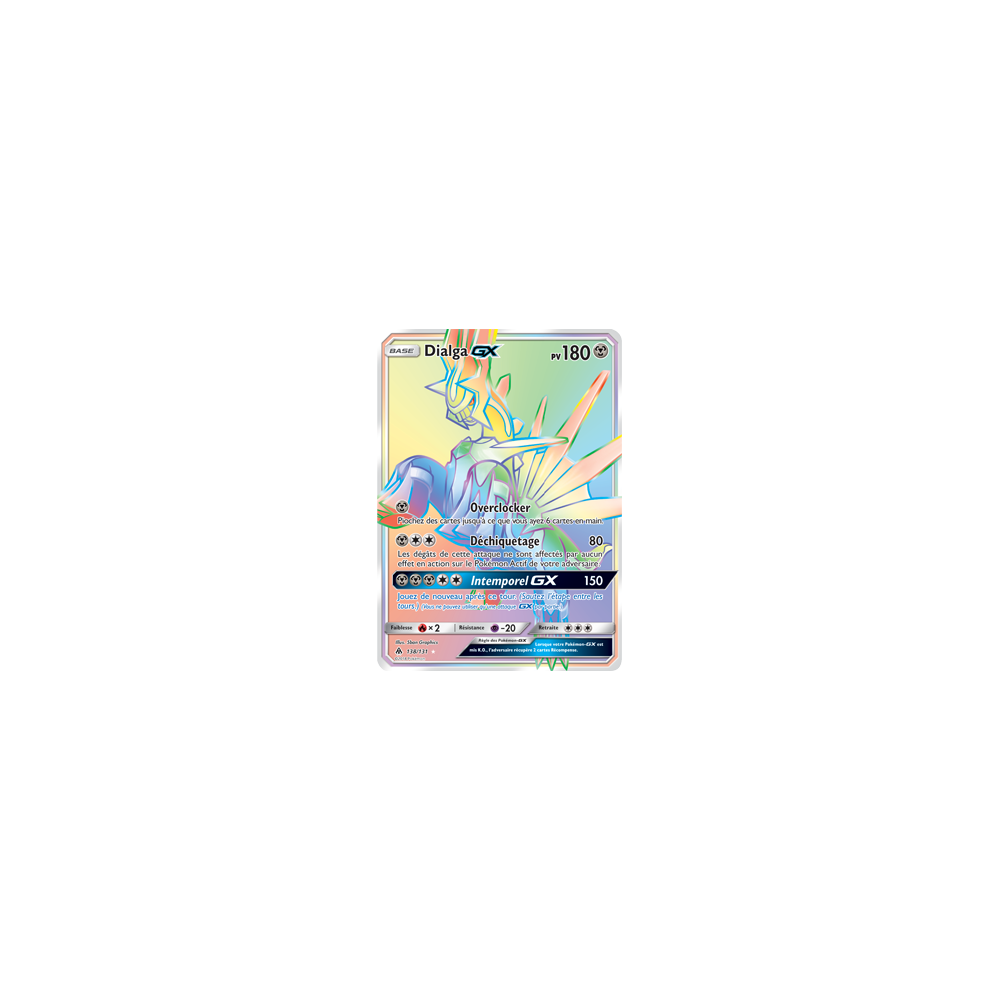 Dialga 138/131 : Joyau Arc-en-ciel rare de l'extension Pokémon Lumière Interdite