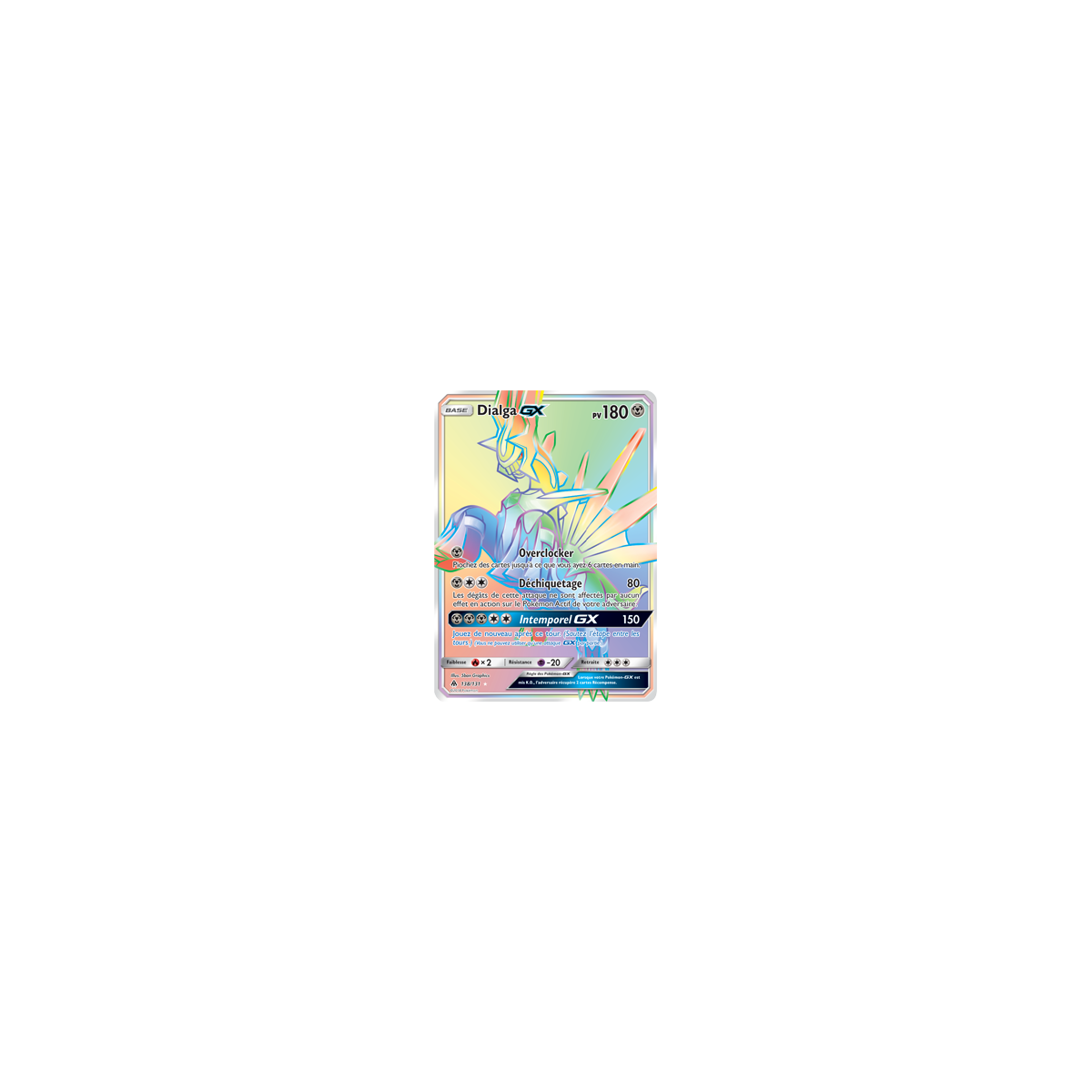 Dialga 138/131 : Joyau Arc-en-ciel rare de l'extension Pokémon Lumière Interdite