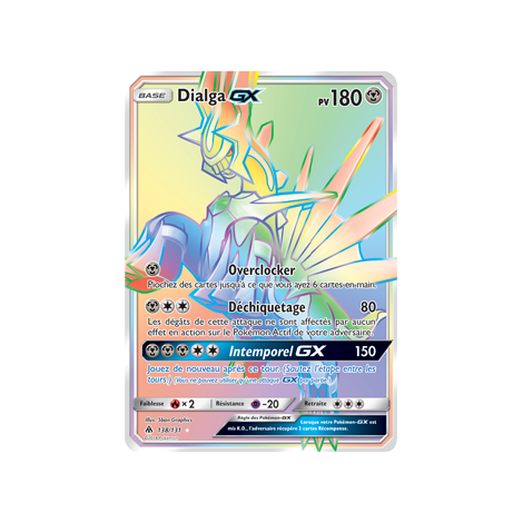 Dialga 138/131 : Joyau Arc-en-ciel rare de l'extension Pokémon Lumière Interdite