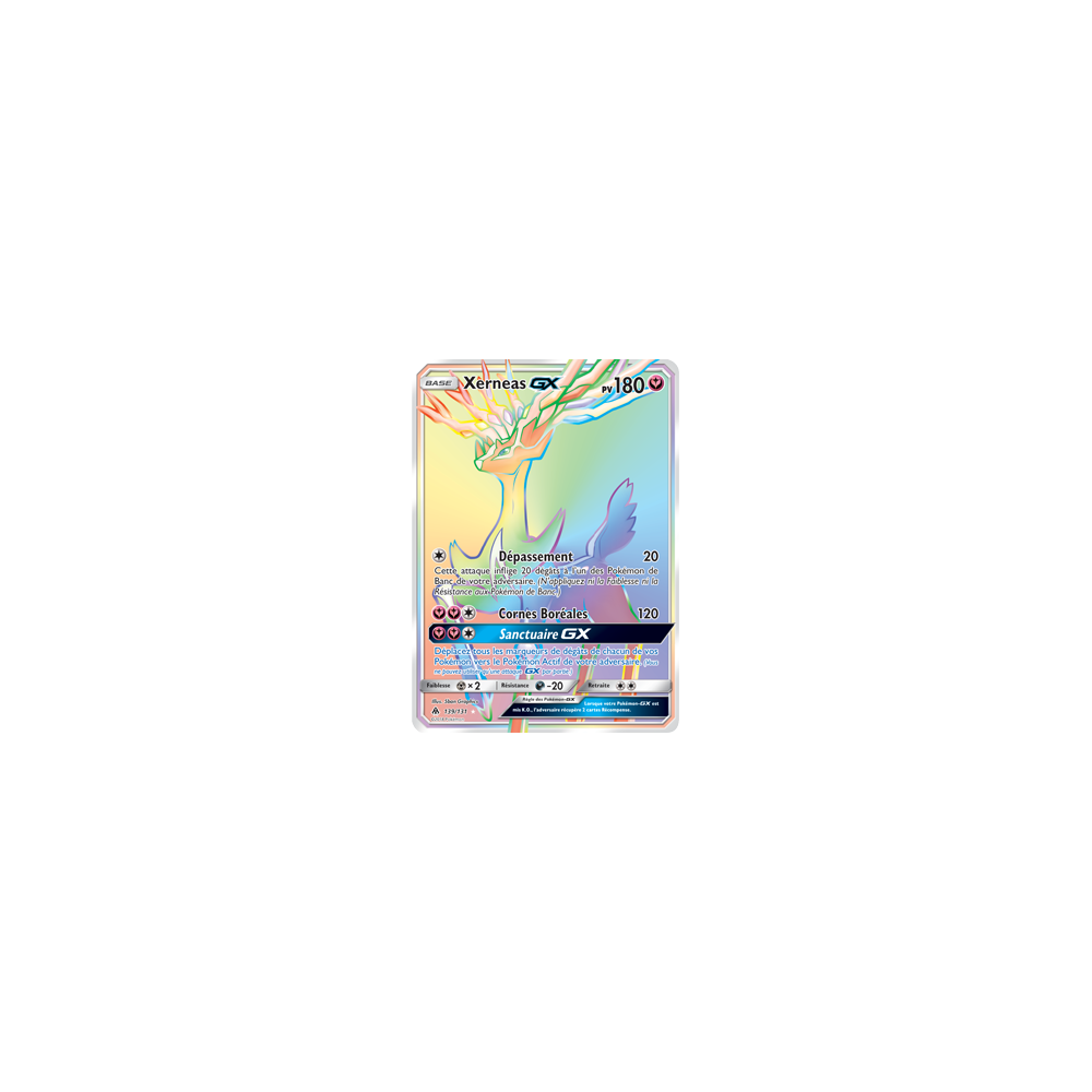 Carte Xerneas - Arc-en-ciel rare de Pokémon Lumière Interdite 139/131