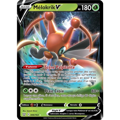 Mélokrik 006/163 rare V Pokémon Épée et Bouclier Styles de Combat