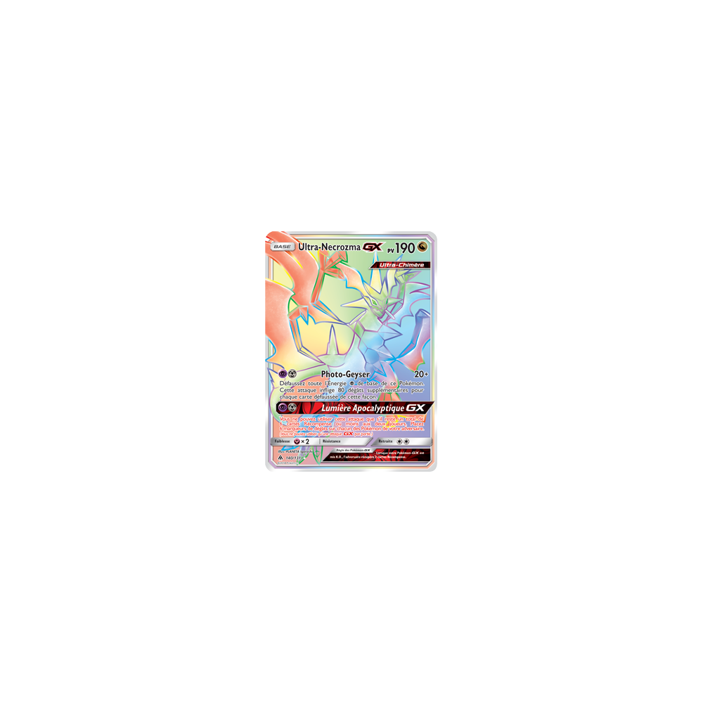 Carte Ultra-Necrozma - Arc-en-ciel rare de Pokémon Lumière Interdite 140/131