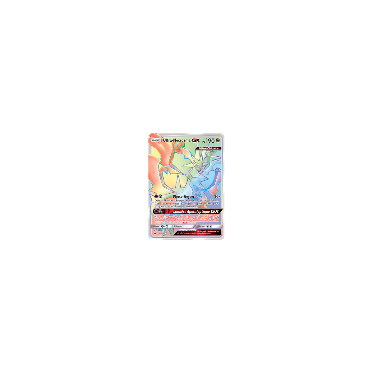 Carte Ultra-Necrozma - Arc-en-ciel rare de Pokémon Lumière Interdite 140/131