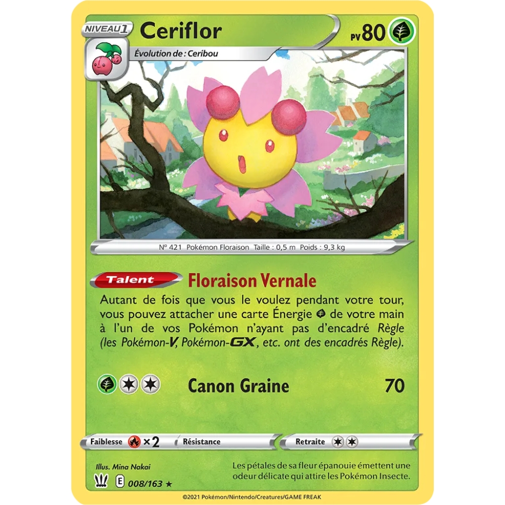 Carte Ceriflor Pokémon Épée et Bouclier Styles de Combat 008/163