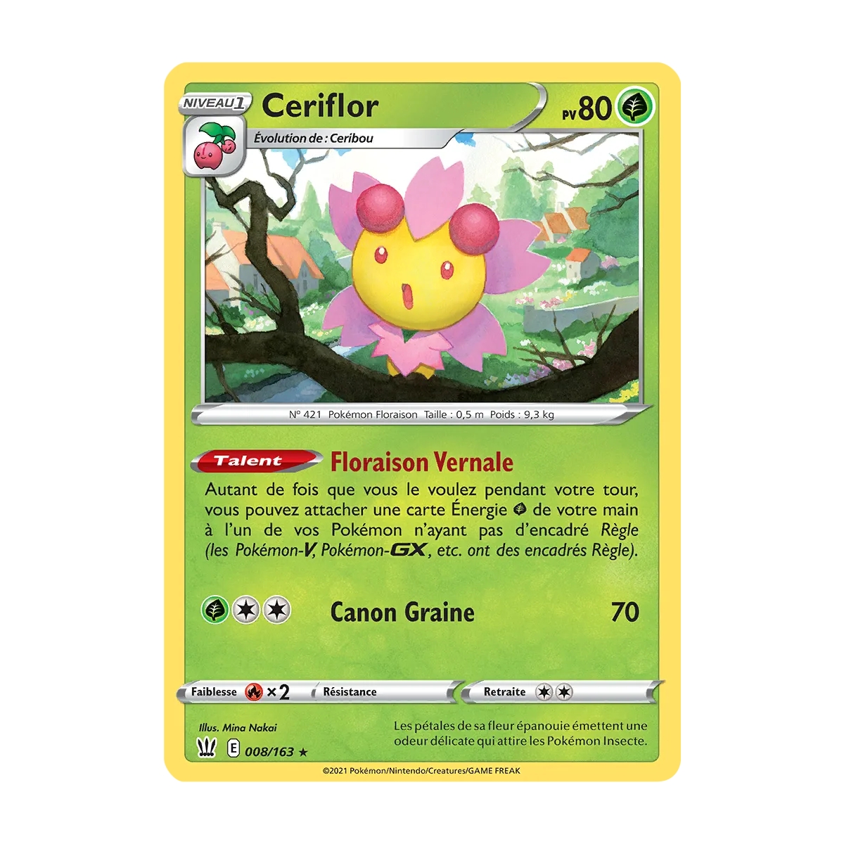 Carte Ceriflor Pokémon Épée et Bouclier Styles de Combat 008/163