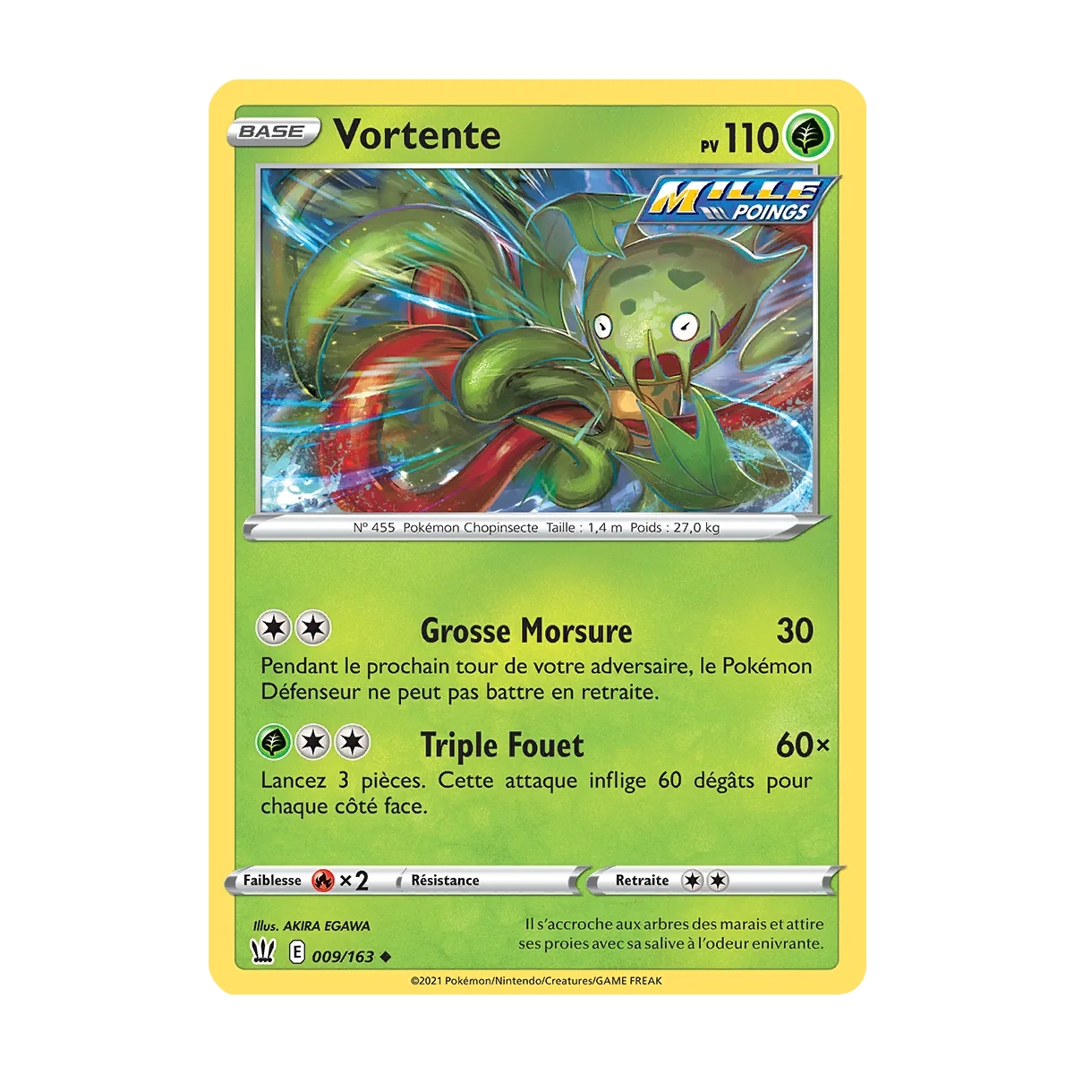 Carte Vortente - Peu commune (Brillante) de Pokémon Épée et Bouclier Styles de Combat 009/163