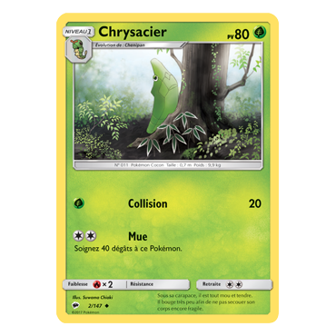 Carte Chrysacier - Peu commune de Pokémon Ombres Ardentes 2/147