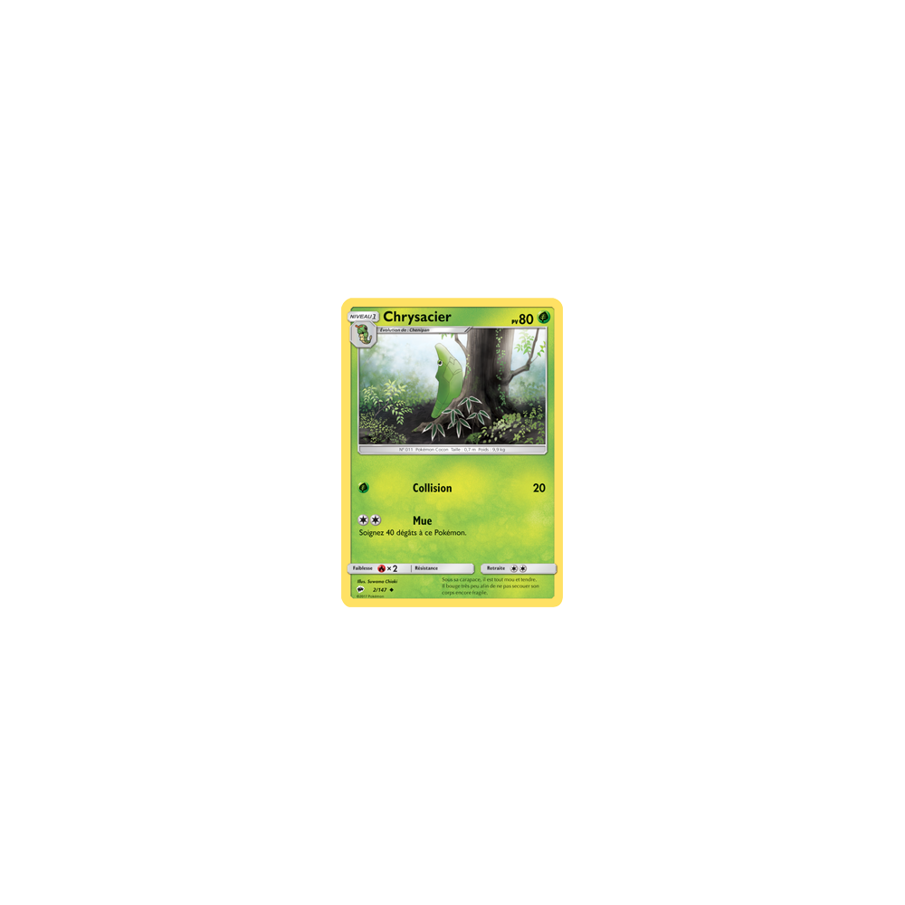 Carte Chrysacier - Peu commune de Pokémon Ombres Ardentes 2/147