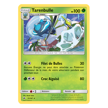 Carte Tarenbulle - Rare de Pokémon Ombres Ardentes 15/147