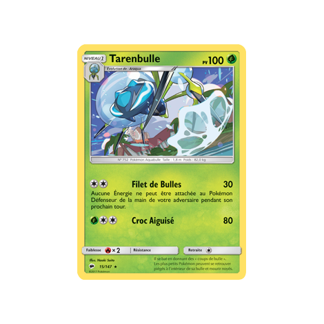 Carte Tarenbulle - Rare de Pokémon Ombres Ardentes 15/147