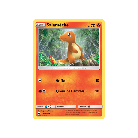 Carte Salamèche - Commune de Pokémon Ombres Ardentes 18/147