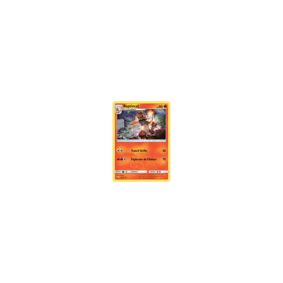 Carte Reptincel - Peu commune de Pokémon Ombres Ardentes 19/147