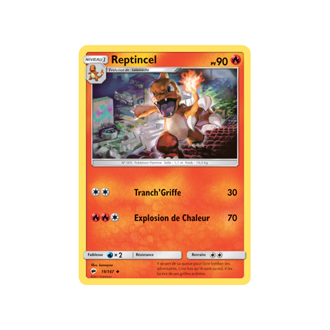Carte Reptincel - Peu commune de Pokémon Ombres Ardentes 19/147